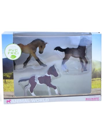 bullyland Animal World 3 Fohlen Pferde Figuren PVC-frei Kinder in mehrfarbig