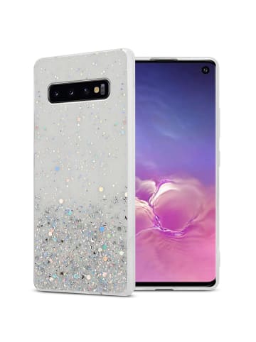 cadorabo Hülle für Samsung Galaxy S10 4G Glitter in Transparent mit Glitter