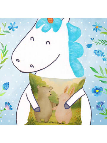 Mr. & Mrs. Panda Kuschelkissen Bär und Hase Umarmen Design ohne ... in Weiß