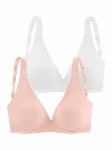 PETITE FLEUR Bralette-BH in rose+weiß