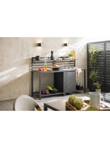 home24 Gartenküchenset Portol 2-teilig Kombi A in Schwarz