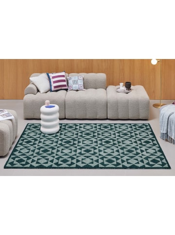 Wecon Home Kurzflorteppich Downtown in Dunkelgrün/Türkis