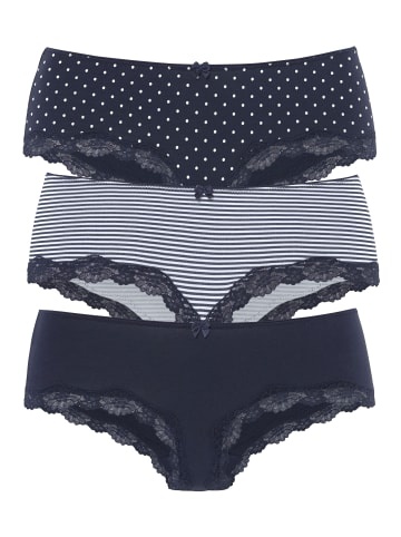 LASCANA Panty in marine-gepunktet, gestreift, uni