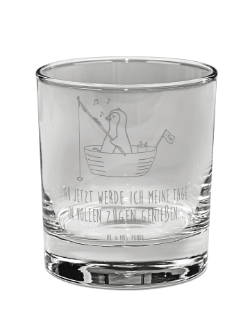 Mr. & Mrs. Panda Tumbler Glas Pinguin Angelboot mit Spruch in Transparent