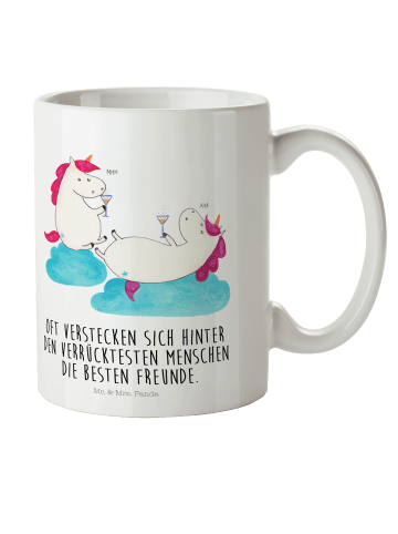 Mr. & Mrs. Panda Kindertasse Einhorn Sekt mit Spruch in Weiß