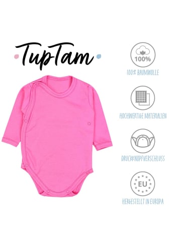 TupTam Baby Langarm Wickelbody 5er Pack in rosa/gelb