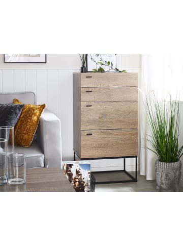 Beliani Kommode ACRA in Braun/Schwarz - (W) 52 x (H) 106 x (L) 41 cm