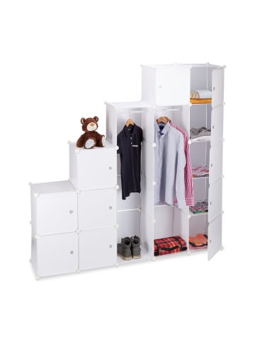 relaxdays Kleiderschrank Stecksystem in Weiß