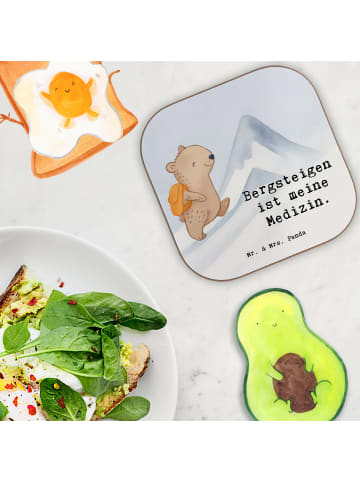 Mr. & Mrs. Panda Untersetzer für Gläser Bär Bergsteigen Design m... in Weiß