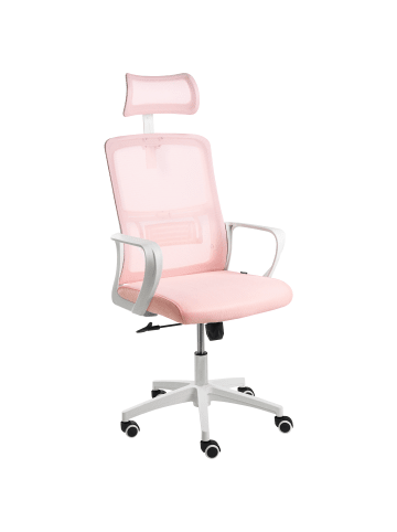 Beliani Bürostuhl MONARCH in Rosa/Weiß - (W) 46 x (H) 110 x (L) 62 cm