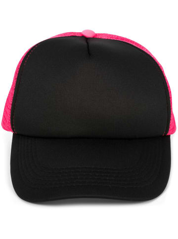 styleBREAKER Mesh Cap in Schwarz-Neonpink