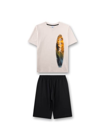 Sanetta Pyjama in Dunkelblau/Beige