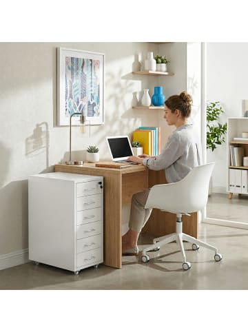 relaxdays Rollcontainer in Weiß - (B)28 x (H)69 x (T)41 cm