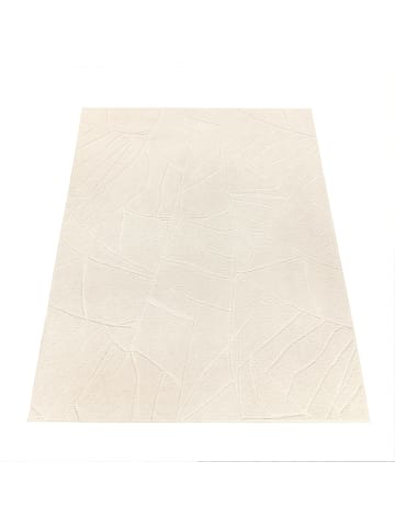 KADIMA DESIGN Teppich Kurzflor waschbar Struktur Wohnzimmer in Creme