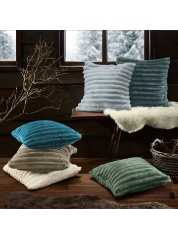 Erwin Müller Fleece, Microfaser Kissenhülle 2er-Pack Aosta in pistazie