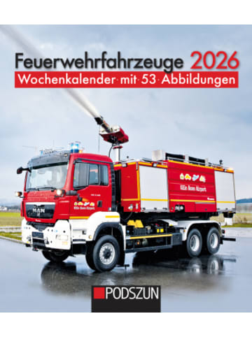 Podszun Kalender - Feuerwehrfahrzeuge 2026 Wochenkalender