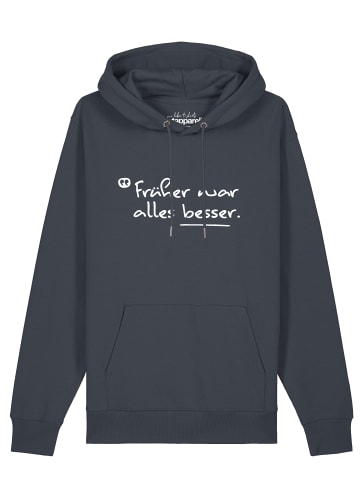 wat? Apparel Sweatshirt Früher war alles besser in India Ink Grey