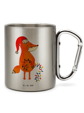 Mr. & Mrs. Panda Tasse Fuchs Weihnachten ohne Spruch in Silber