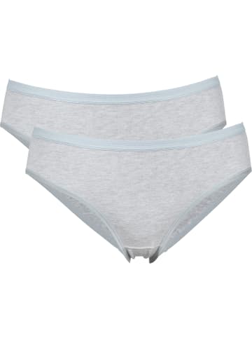 Erwin Müller Baumwolle, Single-Jersey Slip 2er-Pack in hellgrau-meliert