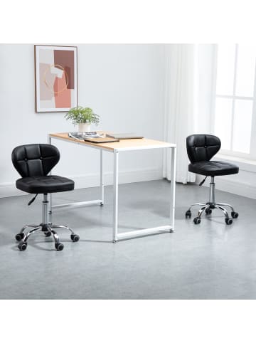 HOMCOM Arbeitshocker-45B x 47T x 72-87H cm-Schwarz