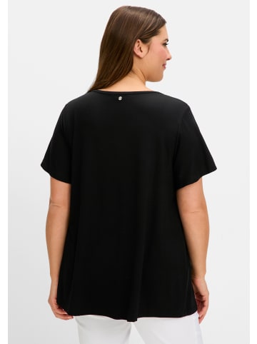 sheego Fledermausshirt in schwarz