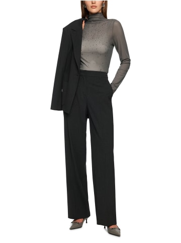 MARC CAIN COLLECTIONS Mesh-Longsleeve mit Hotfixsteinchen in Soft Charcoal