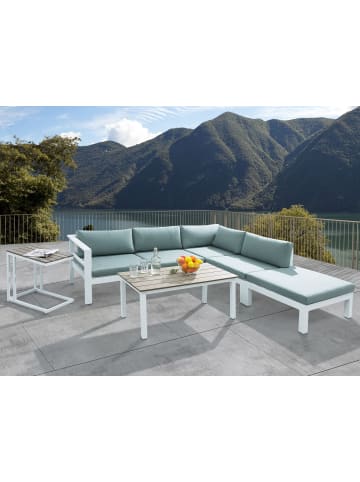 Beliani 4-tlg Lounge Set MESSINA in Weiß/Grün/Braun