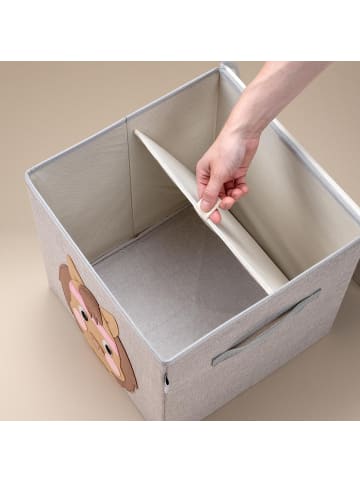 Lifeney Aufbewahrungsbox mit Deckel Hellgrau Pferd, 33 x 33 x 33 cm