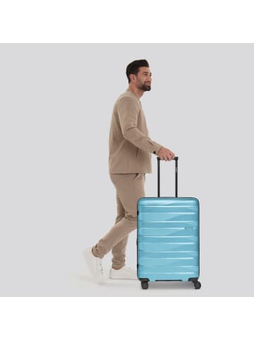 Bergpfeil Travel 4-Rollen Trolley M 66 cm mit Dehnfalte in glacier blue metallic