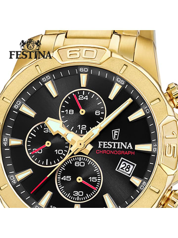Festina Chronograph-Armbanduhr Festina Timeless Chronograph gold groß (ca. 45mm)