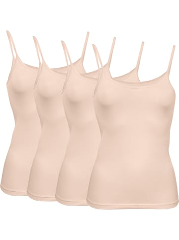 Erwin Müller Baumwolle, Single-Jersey Unterhemd 4er-Pack in ecru