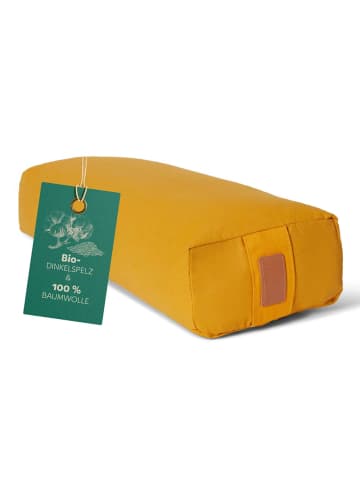 DoYourFitness Yoga-Bolster Paravati gefüllt Dinkelspelz gelb eckig gelb