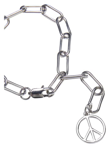Urban Classics Urban Classics Unisex Y Chain Peace Pendant Bracelet in silver
