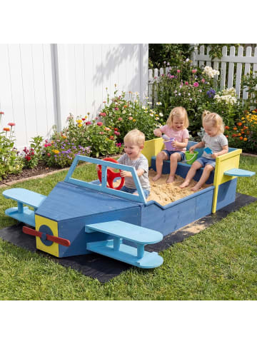 COSTWAY Sandkasten Kinder bis 50 kg in Blau