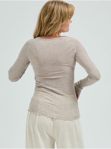 Seamless Basic T-shirt Cotton Elvira in Desert Melange