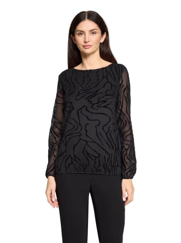 BETTY & CO Blusenshirt mit Raffung in Schwarz/Schwarz
