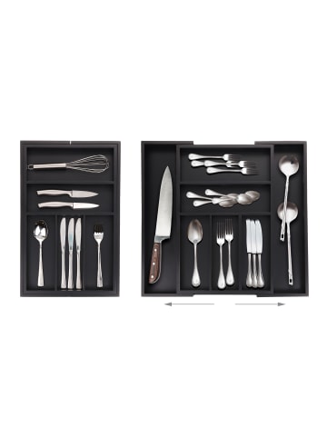 relaxdays Besteckkasten in Schwarz - (B)30,5 x (H)5 x (T)46 cm