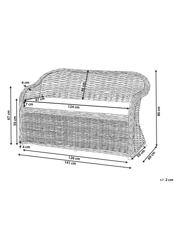 Beliani Gartenbank SUSUA in /Weiß - (W) 141 x (H) 86 x (L) 69 cm