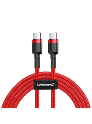 Baseus Kabel mit Nylon geflochtenes Ladekabel USB-C/USB-C in Rot