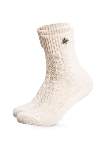 Occulto Kurze Trachtensocken Edelweiss in Beige