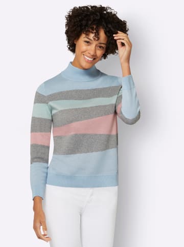 WITT WEIDEN Pullover in grau-bleu-gemustert