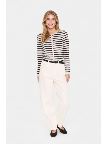 SAINT TROPEZ Strickjacke MilaSZ Gerade Passform in Gray Morn Mila Stripe