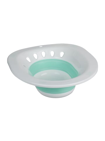 relaxdays Sitzbad in Weiß/ Türkis - (B)36 x (H)12 x (T)39 cm
