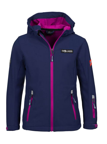 Trollkids Softshell Jacke "Oslofjord" in Marineblau / Magenta