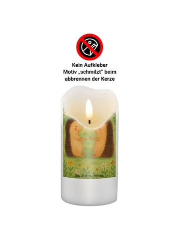 Mr. & Mrs. Panda Stumpenkerze Igel Liebe Design ohne Spruch in Weiß
