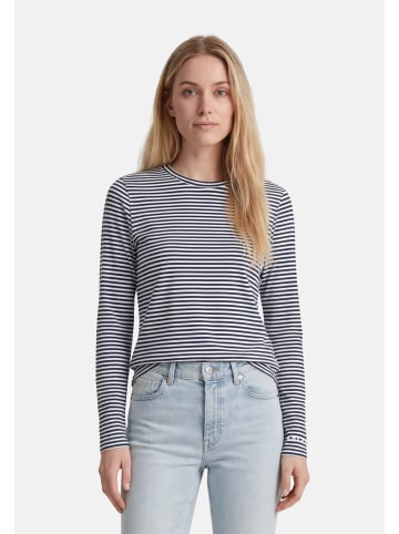 Salzhaut Rundkragen Langarmshirt für Damen in marineblau