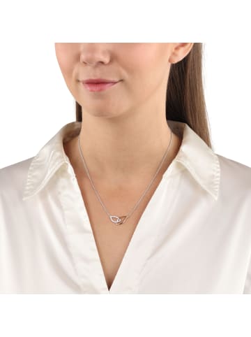 Amor Kette mit Anhänger Silber 925, rhodiniert+rosévergoldet in Bicolor