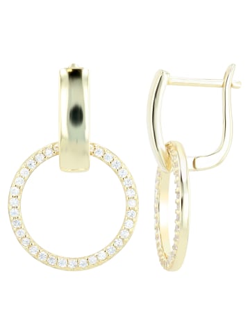 Adeliás Damen Anhänger aus 925 Silber mit Zirkonia in gold