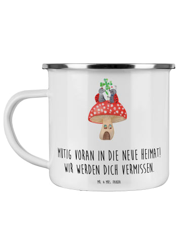 Mr. & Mrs. Panda Wanderbecher Umzug in eine neue Stadt mit Spruch in Weiß