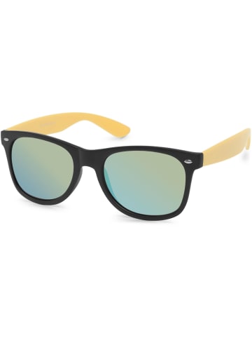 styleBREAKER Nerd Sonnenbrille in Schwarz-Gelb matt / Gelb